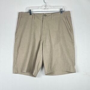 Salt Life Performance Shorts Mens 36 SLX-QD Vapor Stretch Heathered Tan Fishing